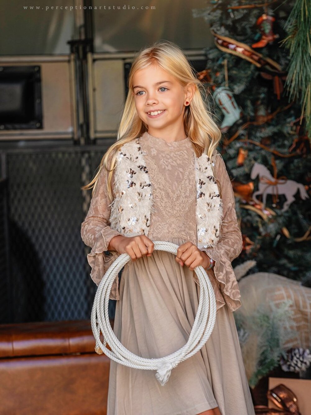 Joyfolie Kaylie Dress in Sand with Meike vest, lace, size 8